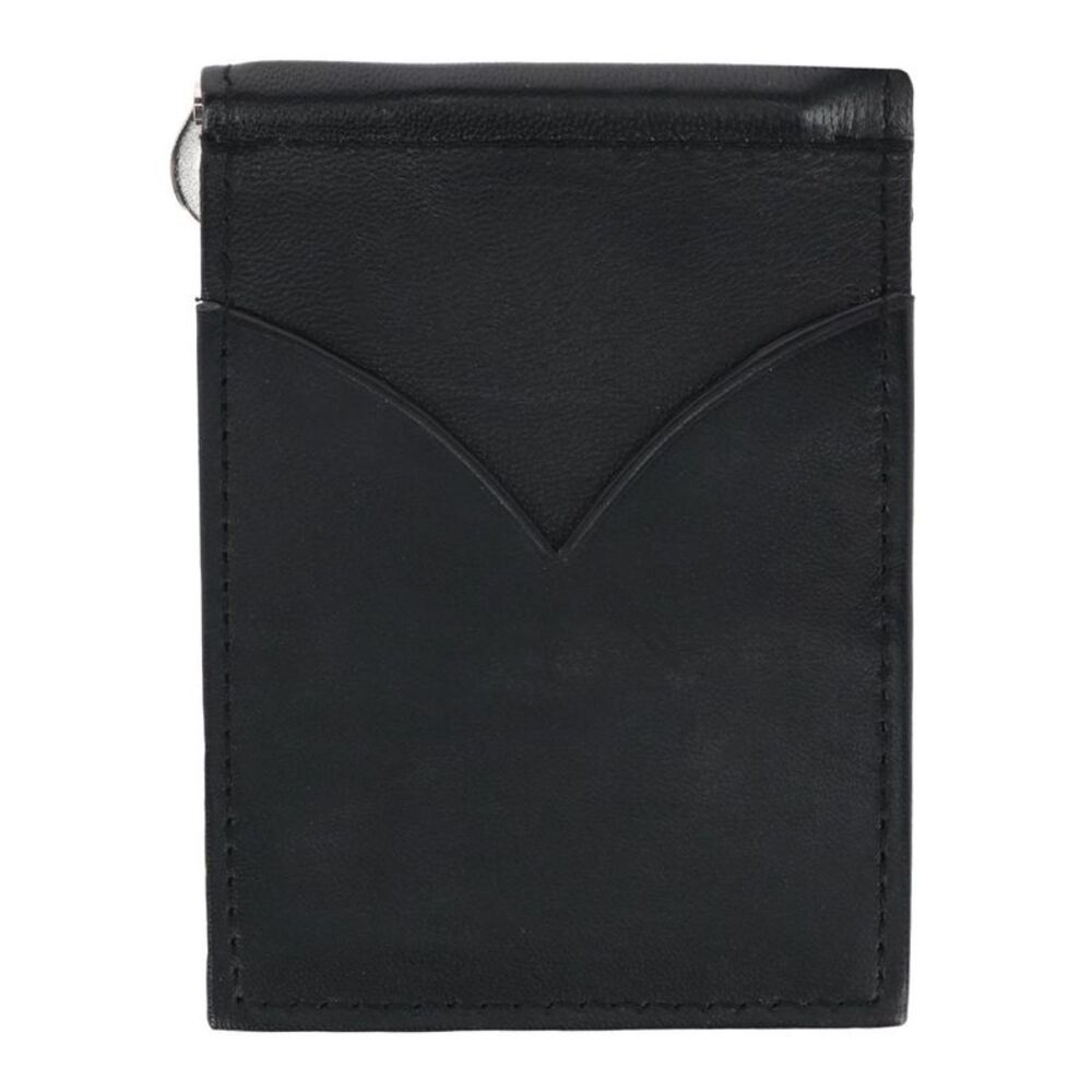 CTM Men's Lambskin Leather Money Clip and Wallet